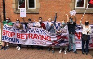 British Airways workers hold protest in Nantwich town centre