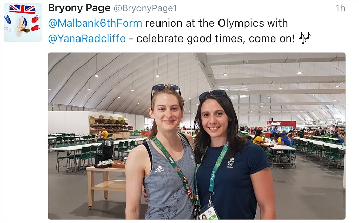 Bryony Page and Yana Radcliffe - Malbank reunion at Rio Olympics