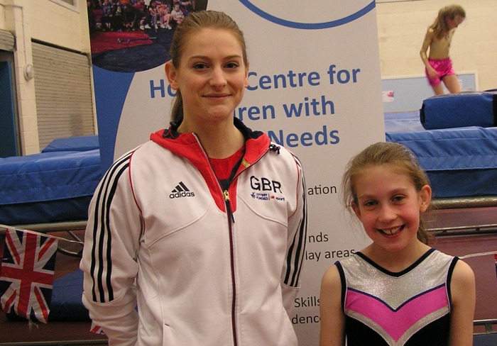 Bryony Page at WIngate Centre bounce-a-thon