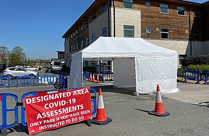 COVID-19 assessment facility at Nantwich Civic Hall car park - 16-4-2020