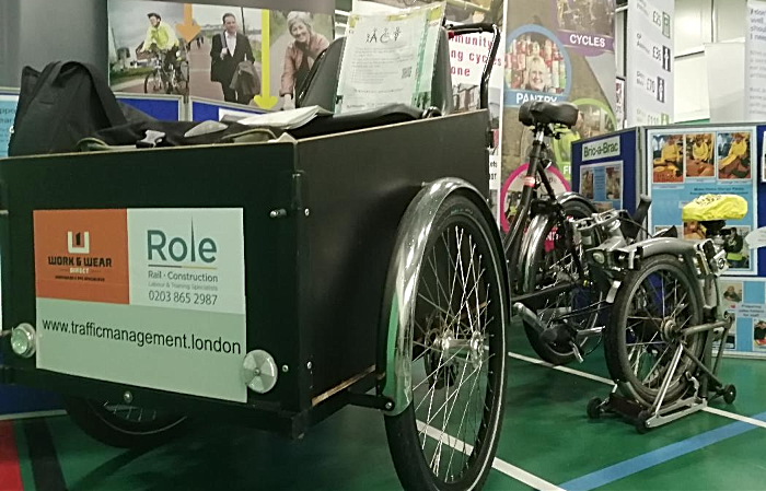 Cargo bicycle on display at Crewe Lifestyle Centre