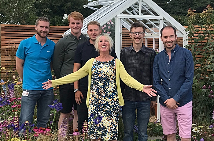 Carol Klein with Steve Williams, Brad Howarth, Nathan Webster, Jake Jackson, Craig Bailey (1)