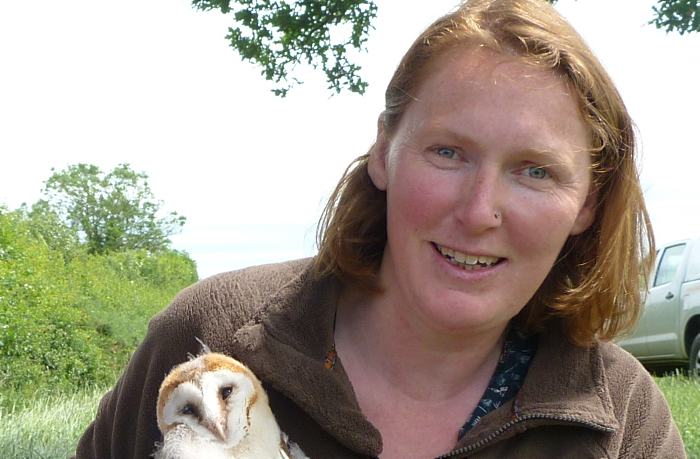 Charlotte Harris with one of the owl chicks (1) (1)