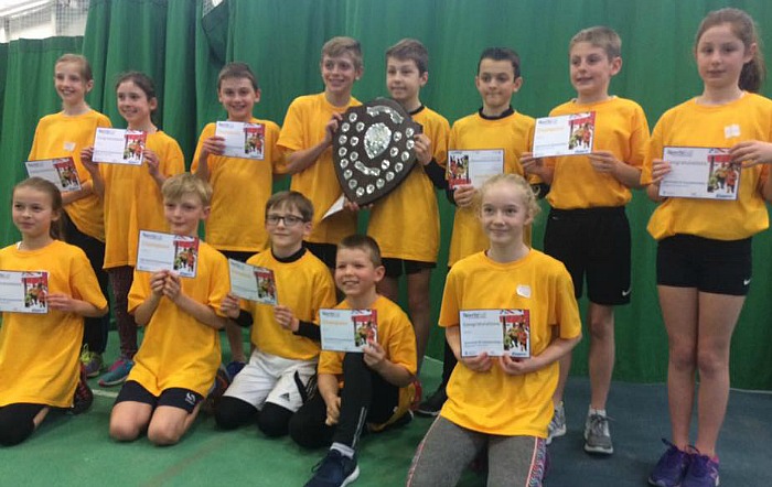 Cheshire U11s athletes at indoor sportshall regional finals