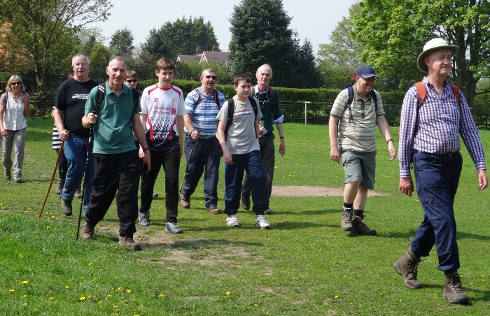 Chris Barratt leads the Wybunbury walk for Marie Curie