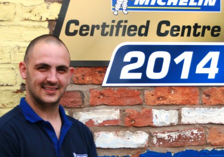 Tyre fitter Chris Hughes, at Crewe Tyres & Exhaust