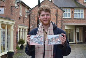 Young autistic artist unveils new Nantwich scene oil paintings