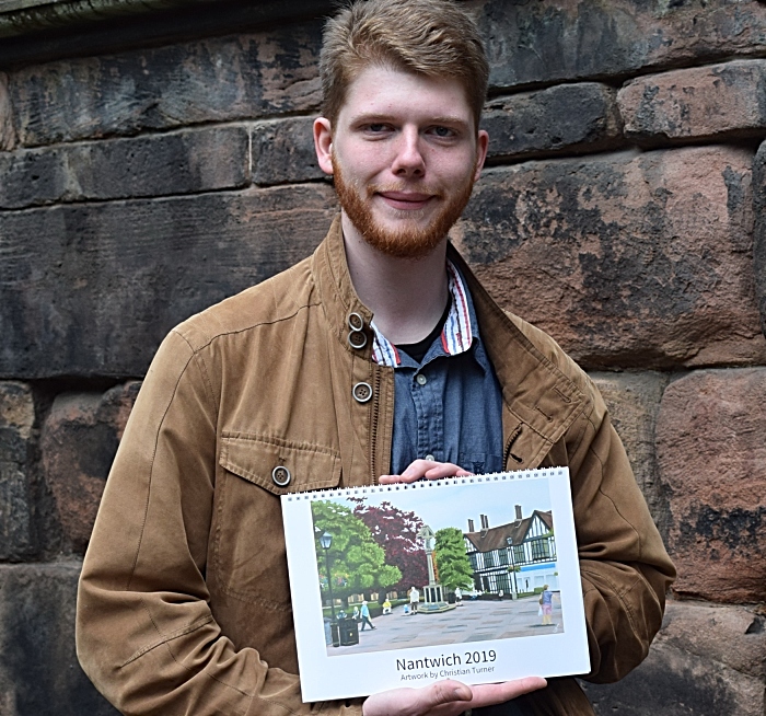 Christian Turner with his Nantwich 2019 calendar