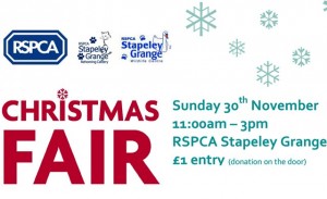 RSPCA in Nantwich to stage Christmas Fair November 30