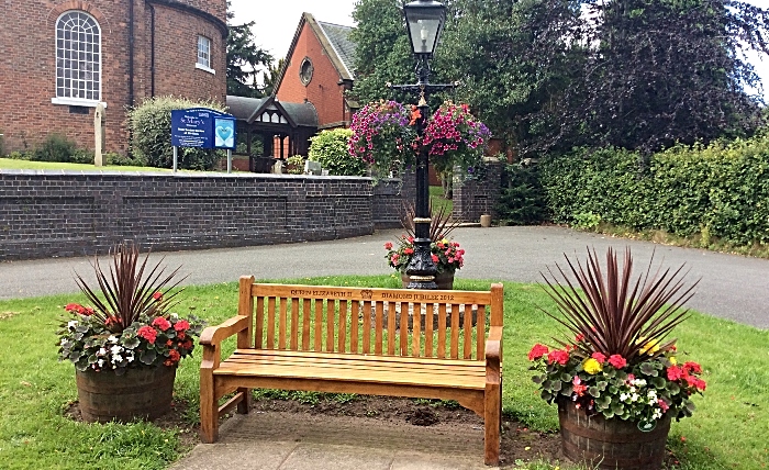 Church Lane flower pots adjacent to St Marys Church Wistaston - photo by David Clews