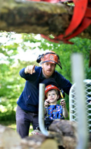 Countryside course manager Steve Dobbin helping a budding young tree surgeon (1)