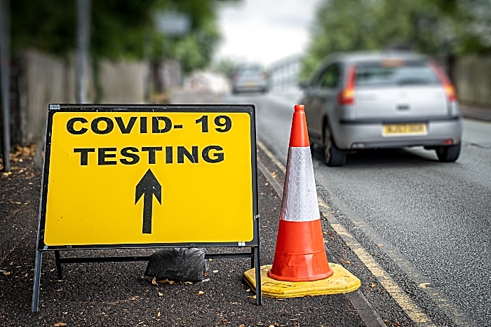 fourth wave - Covid testing sign in Crewe