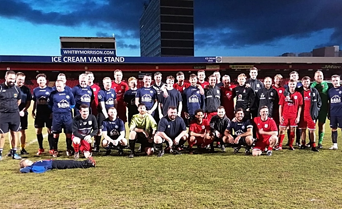 Crewe Alexandra Coaches XI vs Calm 84 FC Crewe - full-time - players and match officials