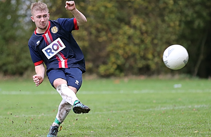 Crewe FA Sunday Cup - Sun 21-10-18 - Wistaston Leopard beat Faddiley 4-3 on penalties - Leopard player takes a penalty