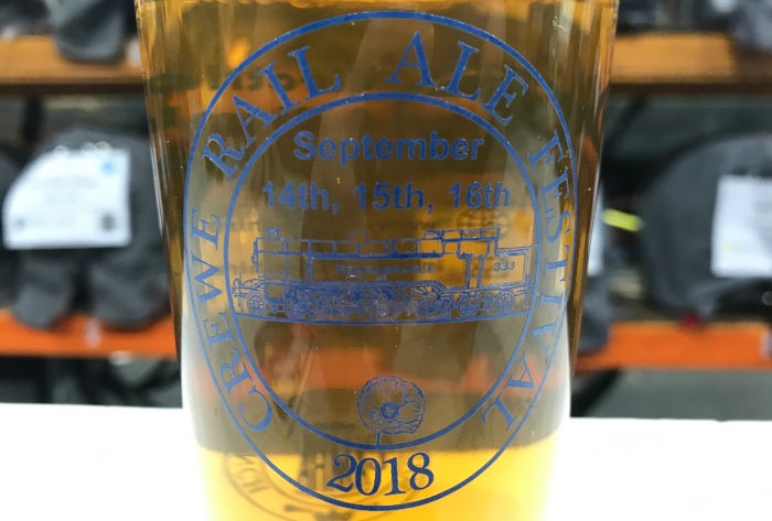 Crewe Rail Ale Festival official half-pint glass (1)