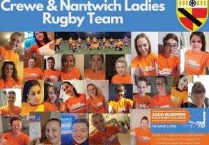 Crewe & Nantwich men and ladies rugby teams in fundraiser success