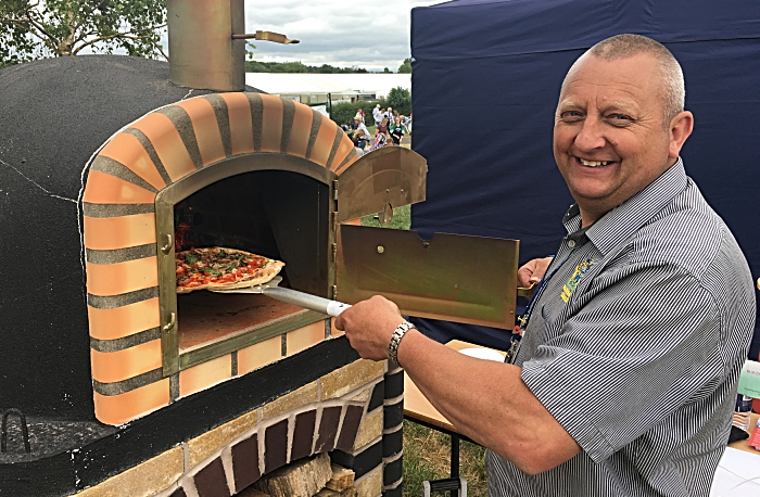 Curriculum Area Manager for Construction Andy Gould with pizza oven (1)