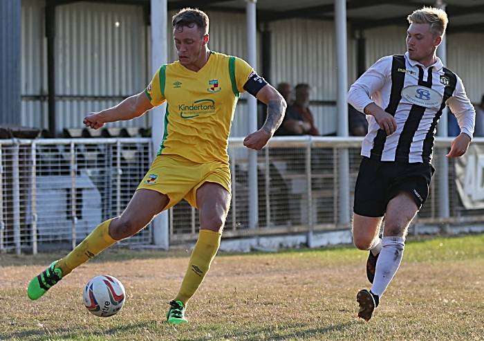 Dabbers captain Toby Mullarkey prepares to cross the ball