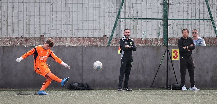 Dabbers keeper punts forward until gaze of manager Colin Carruthers and his assistant Chris Dawson (1)