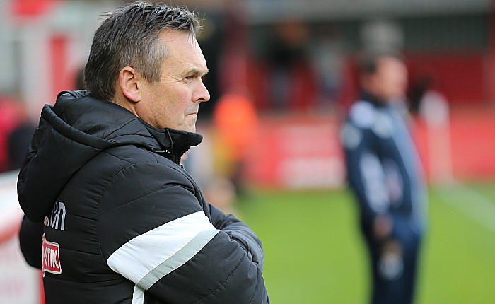 Dabbers manager Dave Cooke observes the play