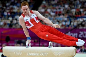 Dan Purvis - Olympian - Olympics London 2012. Gymnastics Mens Team Finals 30.7.12. Greenwich Arena .