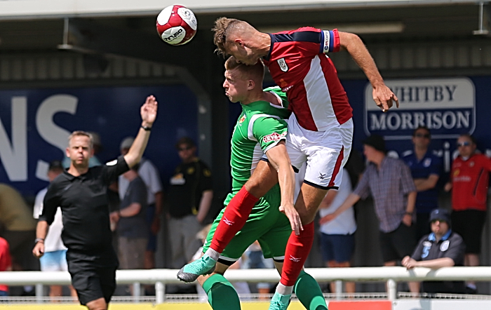 Danny Glover challenges for the ball (1)