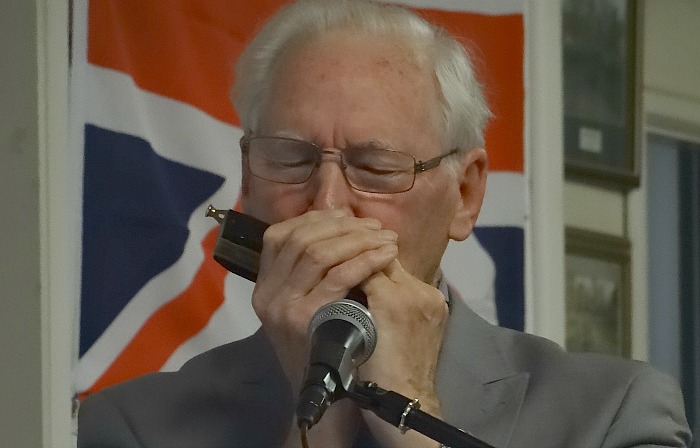 Memorial Hall David Clews played his harmonica
