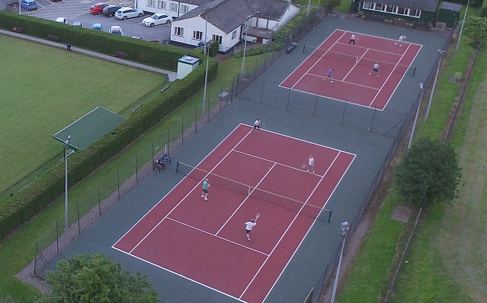 tennis doubles action at Wistaston in South and Mid Cheshire League
