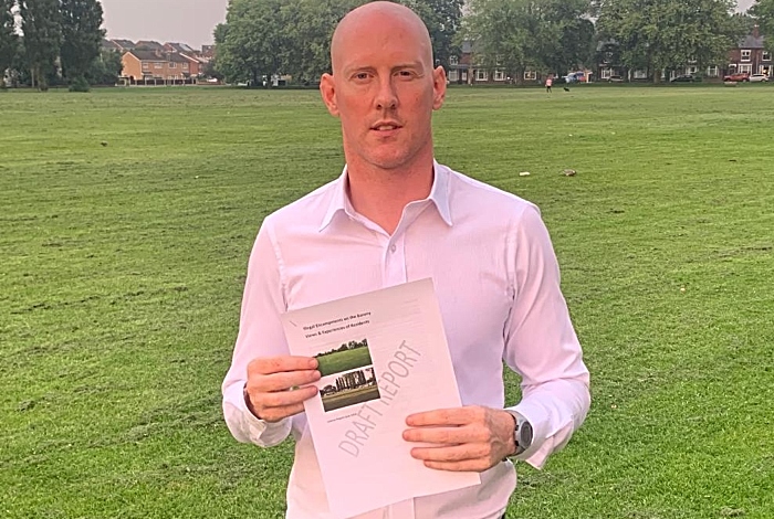 Dr Kieran Mullan on Barony Park with the draft report