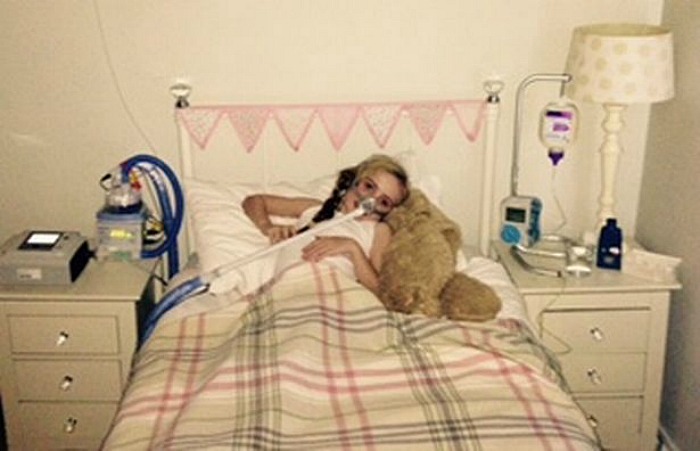 Elle Grace Morris in hospital