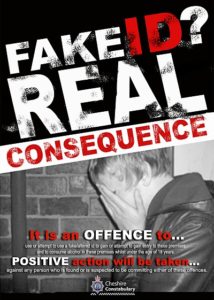 FAKE ID A4 poster - Nantwich Pubwatch scheme