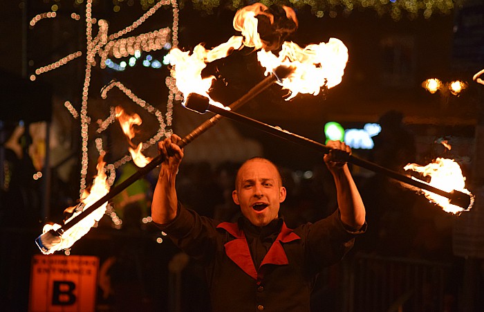 Fire performer, switch on