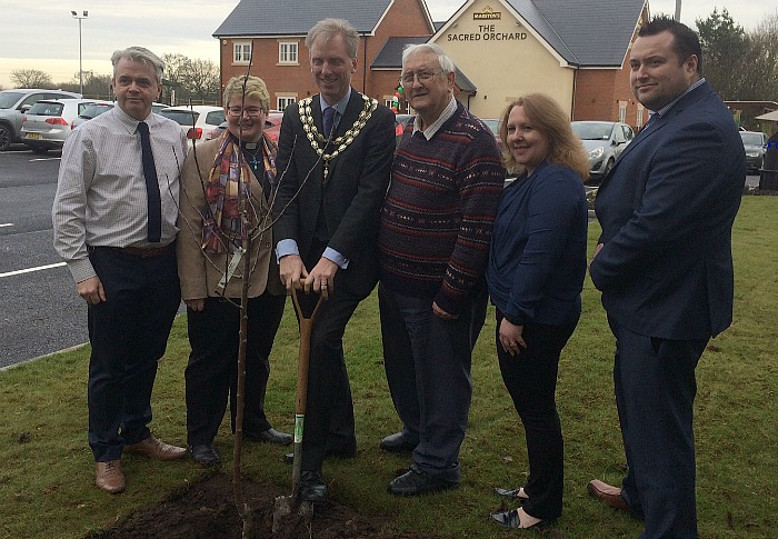 First apple tree planted of new orchard at new pub opening