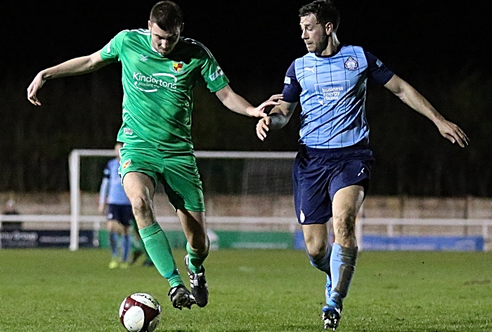 First-half - Ben Harrison forces the ball forwards for the Dabbers (1)