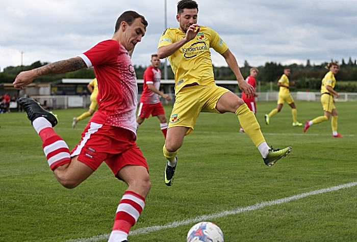 First-half - Callum Saunders closes on the ball (1)