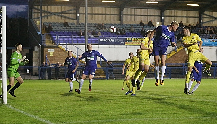 First-half - Callum Saunders headed 'goal' is adjudged offside (1)