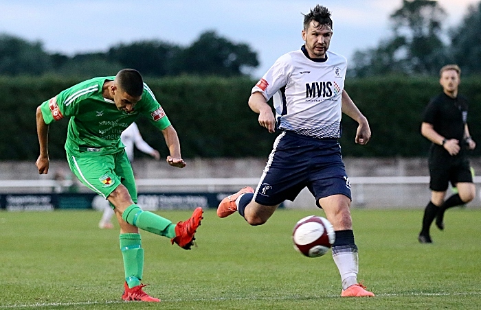 First-half v Matlock - Carlos “Thommy” Montefiori shoots at goal (1)