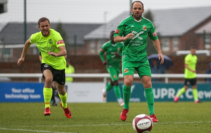 First-half - David Vaughan eyes the ball on his debut for the Dabbers (1)
