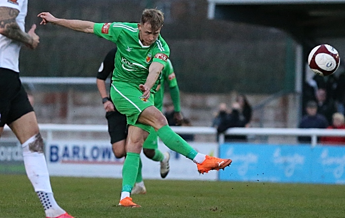 First-half - David Webb shoots at goal (1)