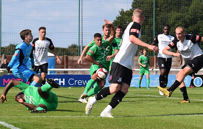 First-half - Ewan Bange scores the winning goal for Bamber Bridge (1)