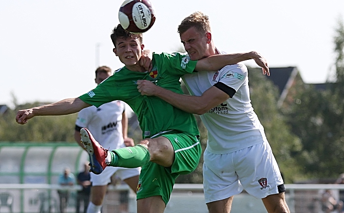 First-half - Joe Malkin battles for the ball under pressure (1)