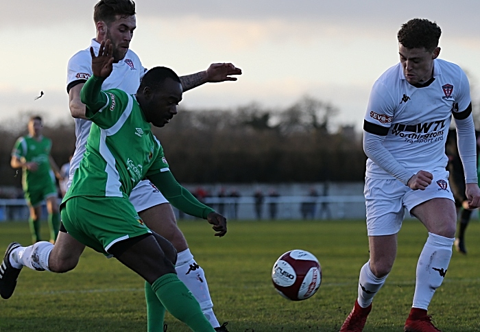 First-half - Joe Mwasile looks to cross the ball (1)