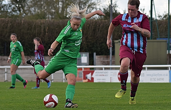 First-half - Kirsty Fisher-Sherratt prepares to shoot at goal (1)