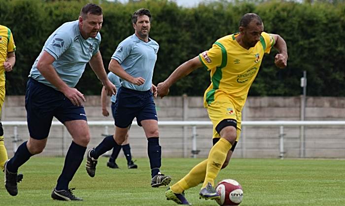 First-half - Leroy Jones on the ball for Nantwich Town Veterans (1)