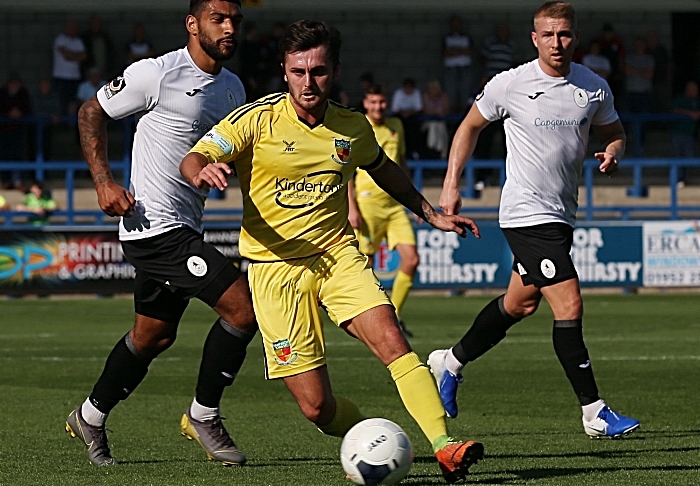 First-half - Nantwich Town captain Caspar Hughes on the ball (1)