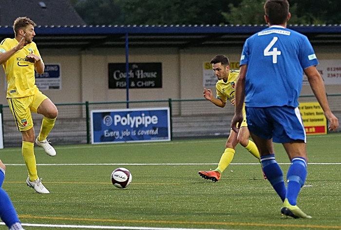 First-half - first Nantwich goal - Caspar Hughes scores from the edge of the box (1)