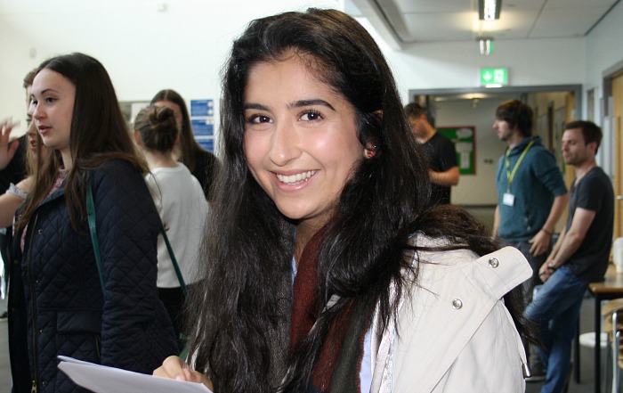 First to receive her results, Miriam Karim ........they were excellent!