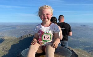 Nantwich girl, 3, climbs Snowdon for hospital that saved baby sister