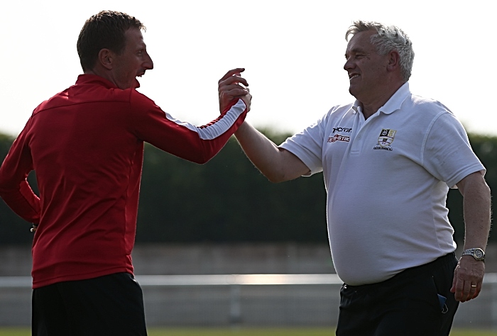 Full-time - Assistant Managers Alex Meechan and Andy Fern celebrate staying up (1)