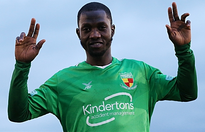 Full-time - Prince Haywood celebrates a winning debut for the Dabbers (1)